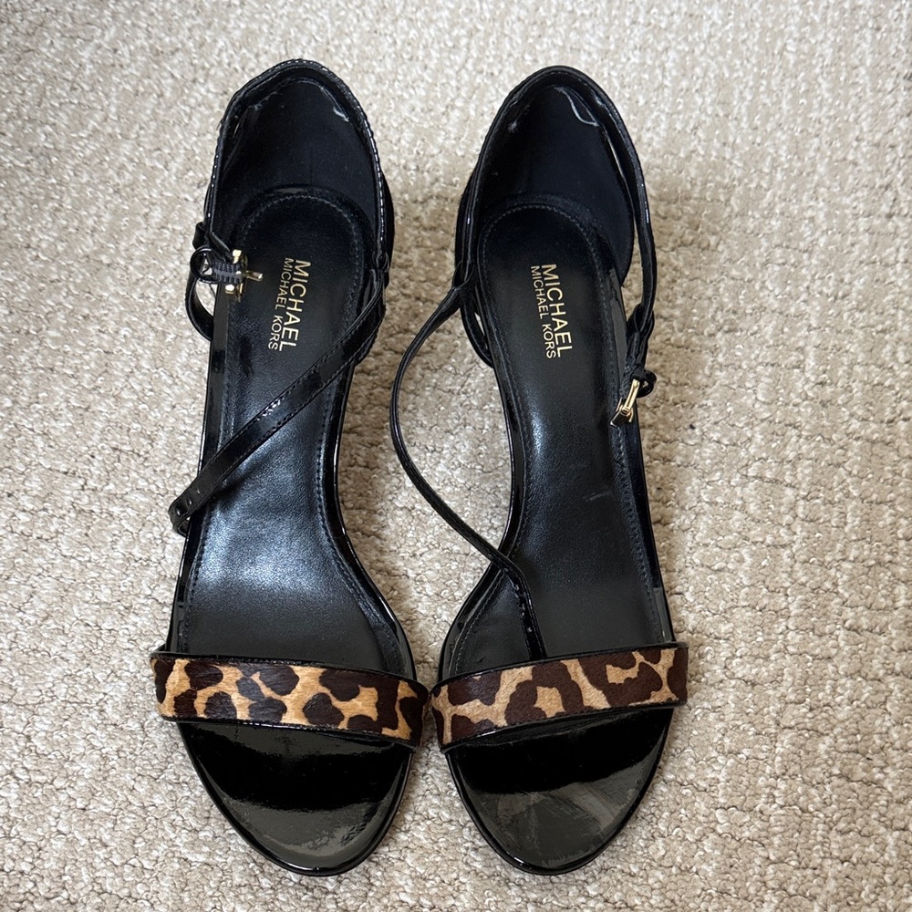 Michael Kors Leopard and Black Heels